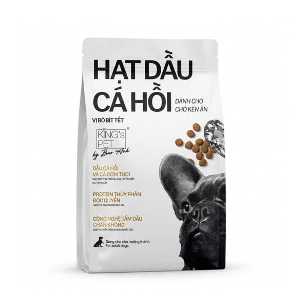 Hạt dầu cá hồi Kings Pet cho chó kén ăn vị Bò Bít Tết 350g