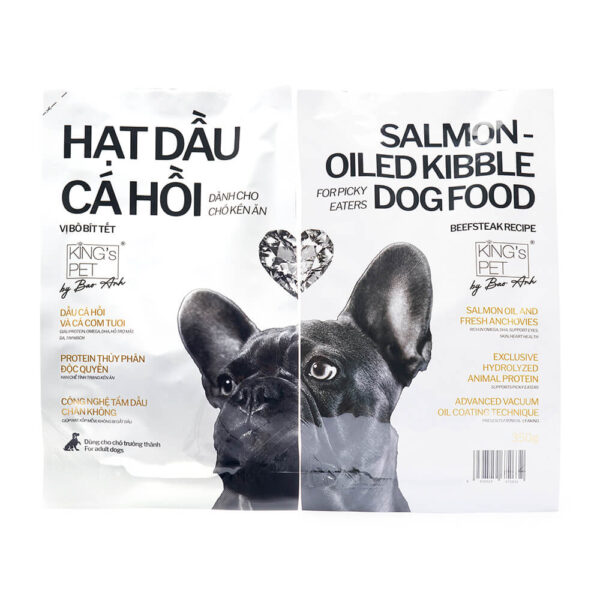 Hạt dầu cá hồi Kings Pet cho chó kén ăn vị Bò Bít Tết 350g