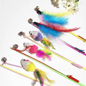 Cần Câu Mèo Gắn Chuột Có Chuông, Đồ Chơi Tương Tác Cho Chó Mèo