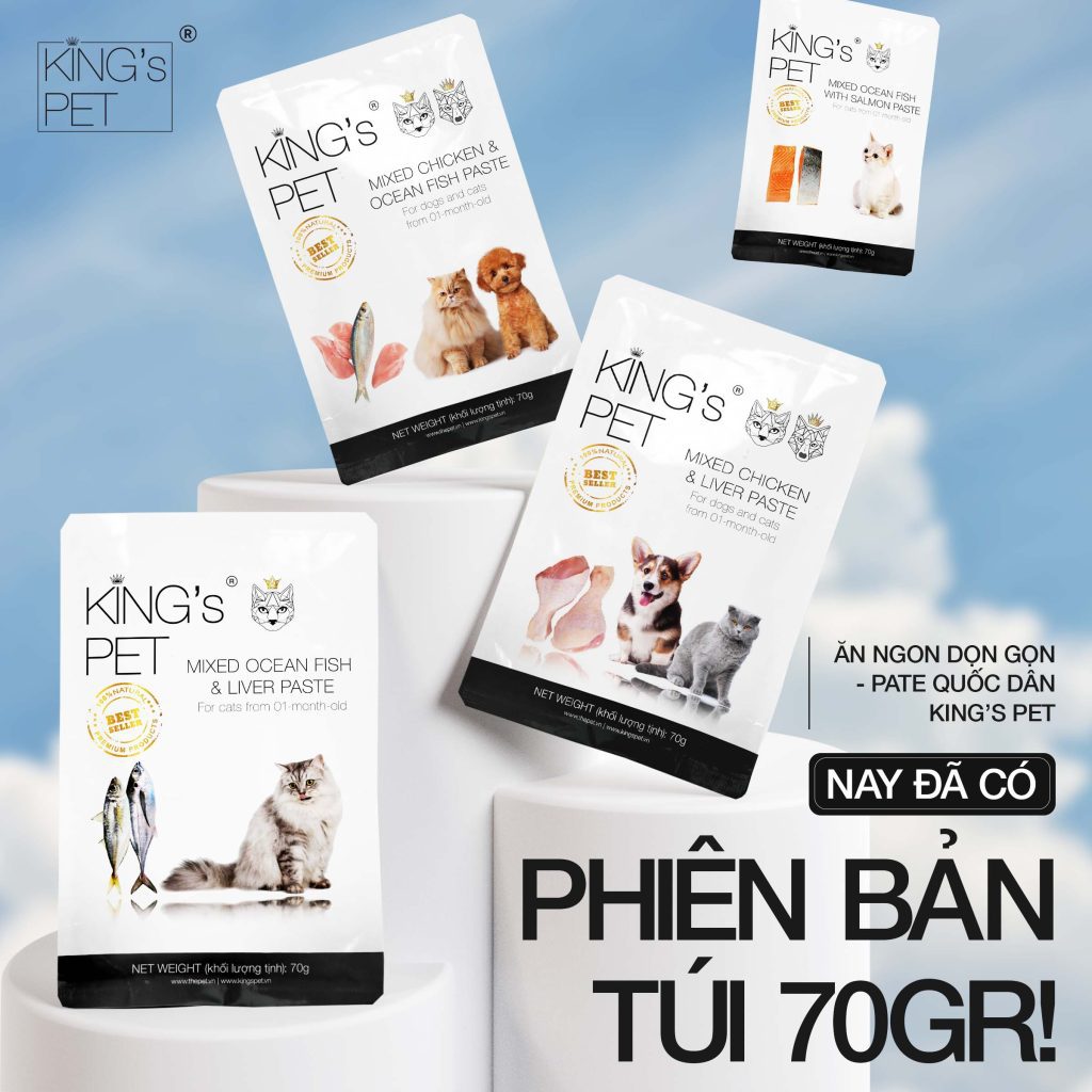 Pate Hỗn Hợp Cá King’s Pet Túi 70gr Thức Ăn Cho Chó Mèo