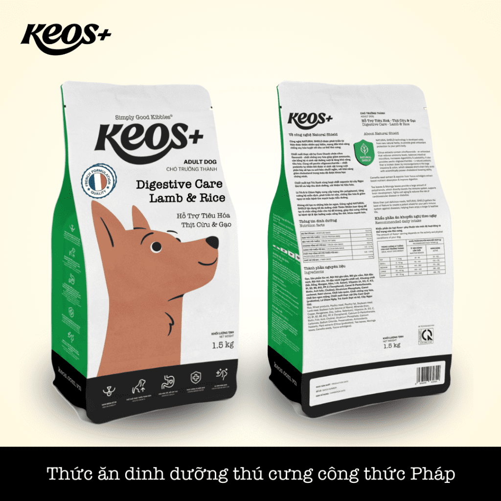 Hạt Keos+ Hỗ Trợ Tiêu Hóa Cho Chó, Vị Thịt Cừu & Gạo