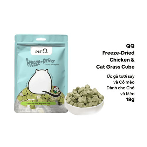 18G - Ức Gà Tươi Sấy Và Cỏ Mèo Hỗ Trợ Tiêu Hoá Dành Cho Cả Chó Và Mèo