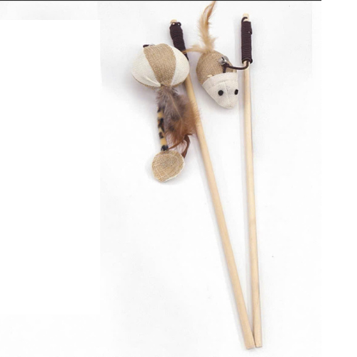 Cần Câu Cán Gỗ Thú Vải Cho Mèo
