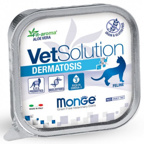 Pate Cho Mèo Monge Vetsolution Dermatosis Trị Viêm Da Và Rụng Lông 100G