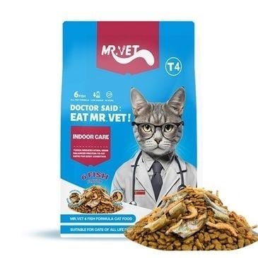 Hạt Cho Mèo Mọi Lứa Tuổi Mr Vet T4 Công Thức 6 Loại Cá - 1KG