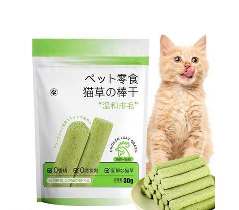 Que Gà Cỏ Mèo Catnip Pet Snack Tiêu Búi Lông & Sạch Răng Cho Mèo (6 Thanh)