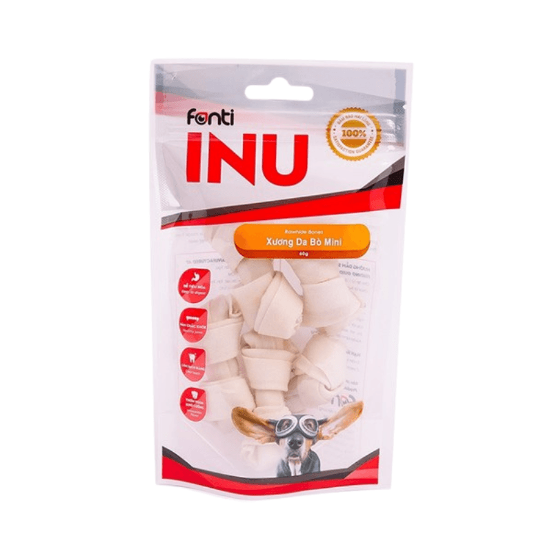 Bánh Thưởng Cho Chó Xương Gặm Fonti Inu - Xương Nơ Da Bò Mini
