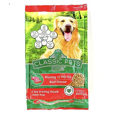 Thức Ăn Hạt Cho Chó Lớn Classic Pet Adult Vị Bò Bao 400G