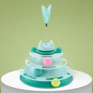 Tháp Banh 4 Tầng Đồ Chơi Cho Mèo Tặng Kèm Cây Lông Vũ