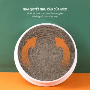 Bàn Cào Móng Cho Mèo Khung Nhựa Dẻo Kèm Lõi Carton 37cm