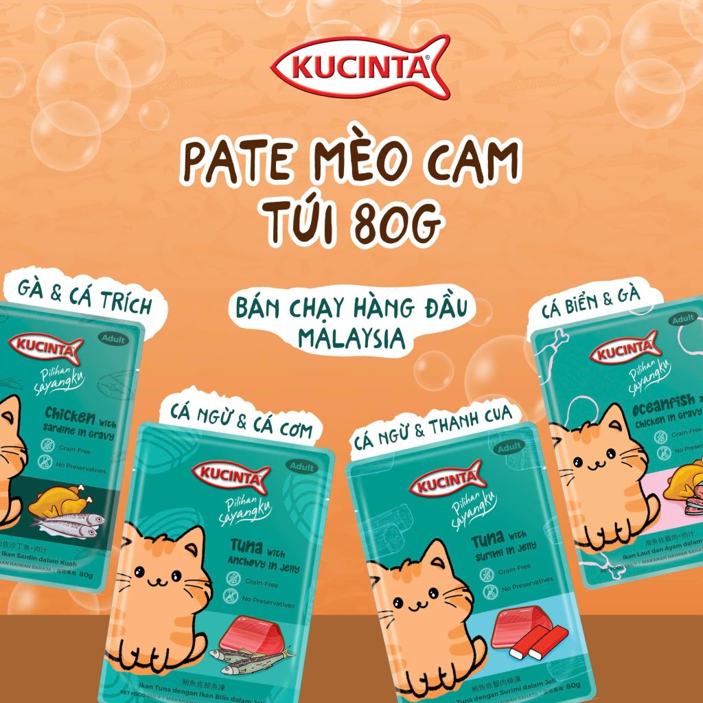 PATE MÈO KUCINTA (4 VỊ - 80G)