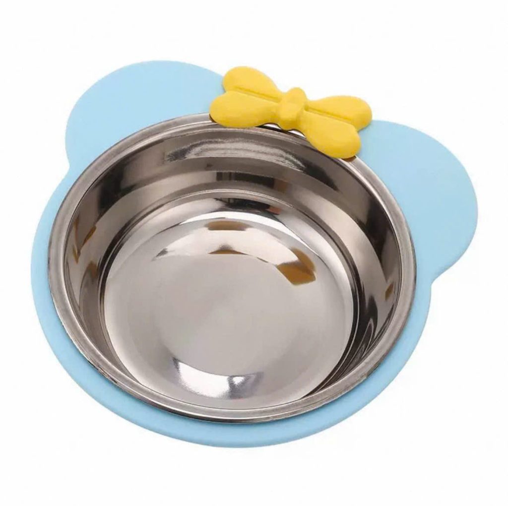 Bát Nơ Inox Tai Gấu Cho Chó Mèo