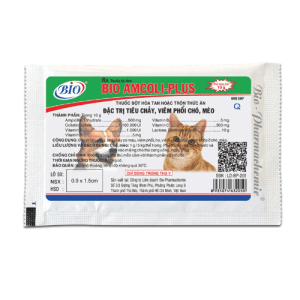 Bột Bio Amcoli-Plus Đặc Trị Tiêu Chảy, Viêm Phổi Chó Mèo 10G