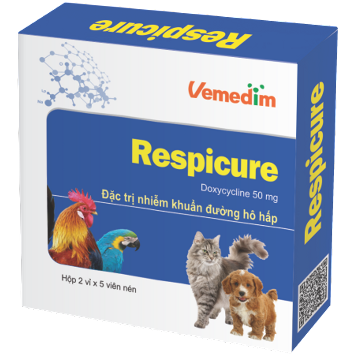 Thuốc Trị Hô Hấp Respicure (Hộp 2 Vỉ * 5 Viên) - 1 Viên Lẻ