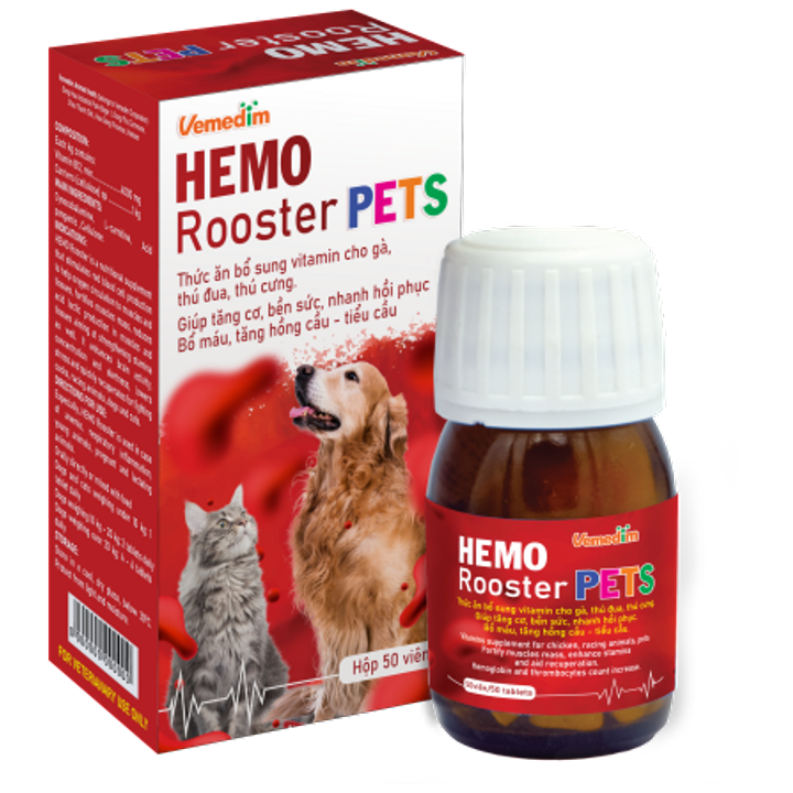 10 Viên Lẻ - Viên Uống Bổ Máu Chó Mèo Hemo Rooster Pets