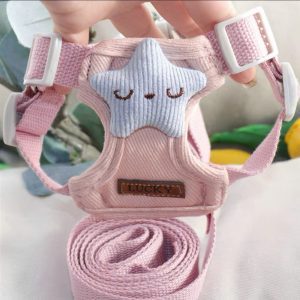 Dây Dắt Yếm Ngôi Sao Hồng Size M