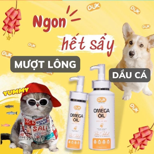 Dầu Cá Hồi Duk - Omega Oil Dưỡng Mượt Và Giảm Rụng Lông 50ml