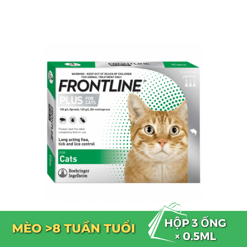 Nhỏ Gáy Cho Mèo Frontline Plus Trị Ve Rận (Hộp 3 Tuýp)
