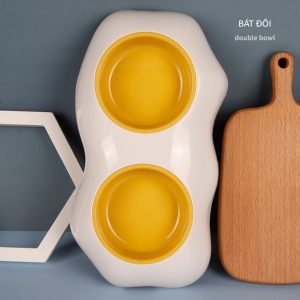 Bát Ăn Chống Lật Hình Trứng Ốp La Cho Chó Mèo