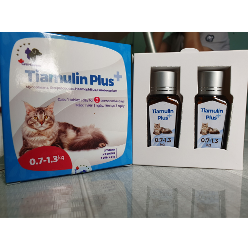 Thuốc Trị Hô Hấp Cho Mèo Tiamulin Plus+ (Hộp 2 Lọ 6 Viên) 0.7-1.3KG