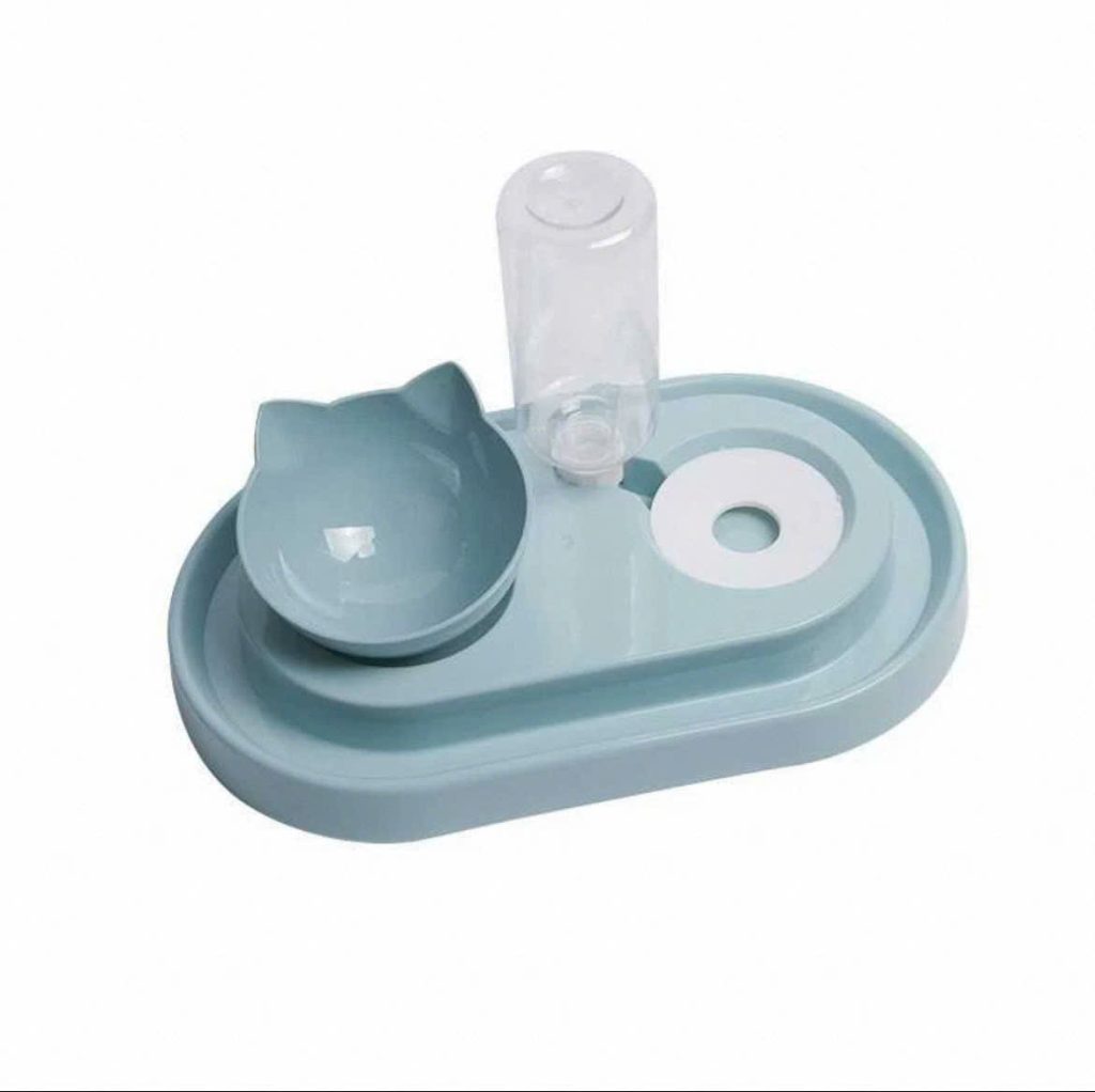 Bát Ăn Đôi Chống Kiến Cho Mèo Kèm Bình Nước 500ml