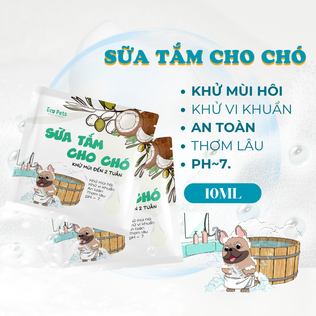 Sữa Tắm Chó Ecopets 10ml Dưỡng Lông Khử Mùi