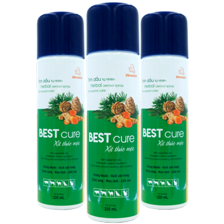 Vemedim Best Cure Xịt Thảo Mộc Dùng Cho Chó Mèo Và Gia Súc 220ml