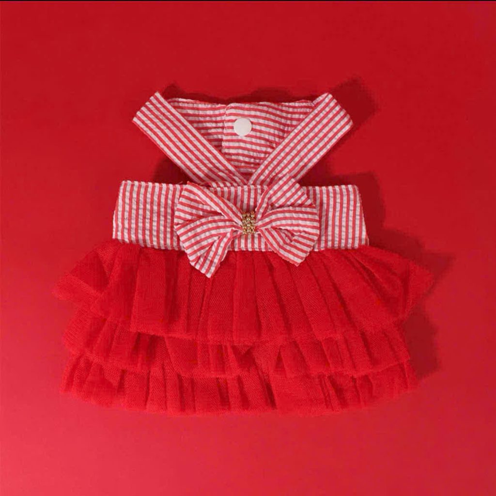 Váy Tầng Hồng/Đỏ Xinh Cho Thú Cưng