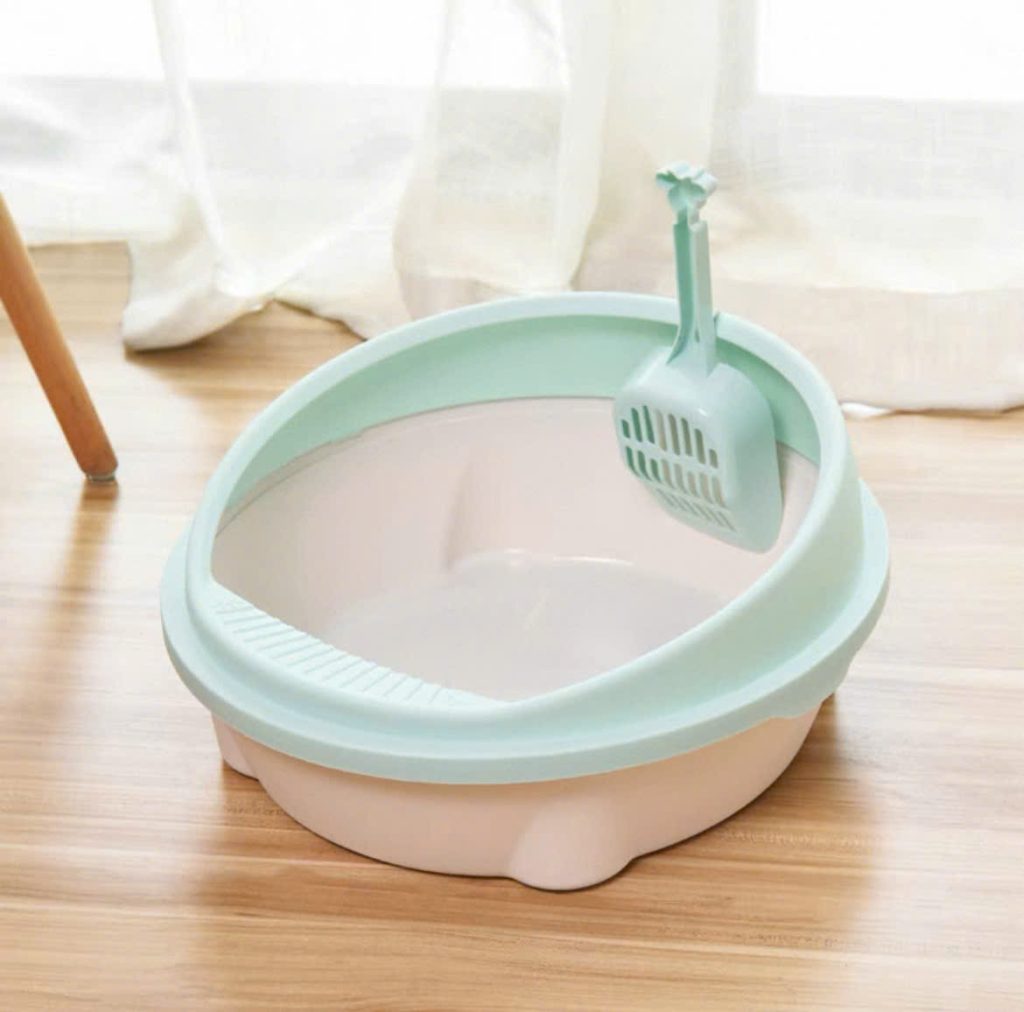 Khay Vệ Sinh Cho Mèo Tròn Thành Cao - Kèm Xẻng Xúc Cát