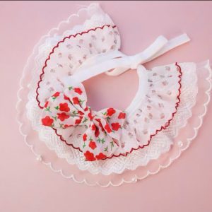 Yếm Cổ Hoa Voan Đỏ Cho Thú Cưng