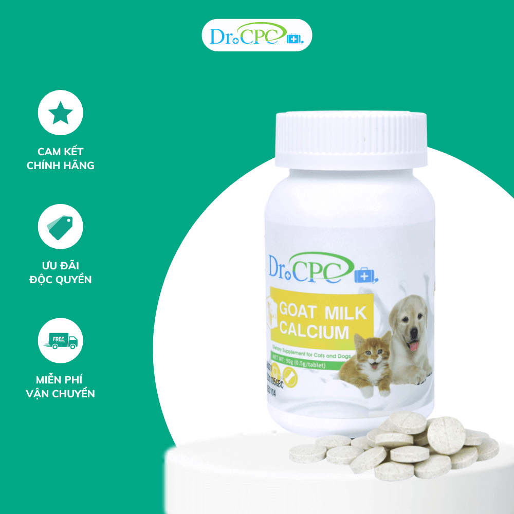 Viên Bổ Sung Canxi Từ Sữa Dê Cho Chó Mèo Dr. CPC Goat Milk Calcium - Viên Lẻ