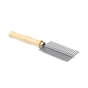 Lược 2 Đầu Kim Loại Răng Thưa Cán Gỗ Chó Mèo