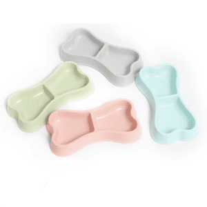 Bát Ăn Đôi Nhựa Hình Xương Cho Chó Mèo