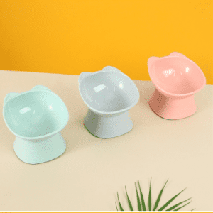 Bát Ăn Cao Chống Gù Cho Chó Mèo hình mèo mặt Vuông