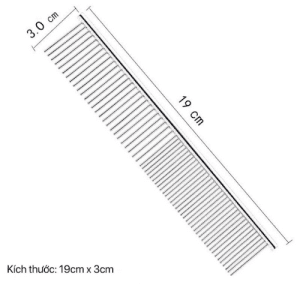 Lược Chải Lông Inox Cho Chó Mèo 2 Đầu 19CM