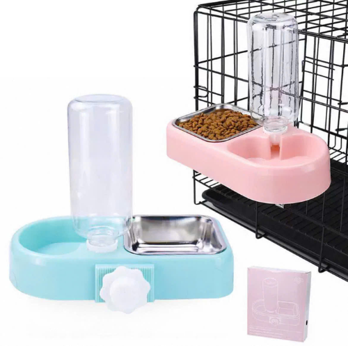 Bát Ăn Gắn Chuồng Kèm Bình Nước