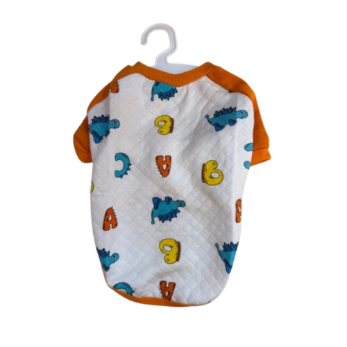 Áo Raglan Khủng Long Cam Cho Thú Cưng