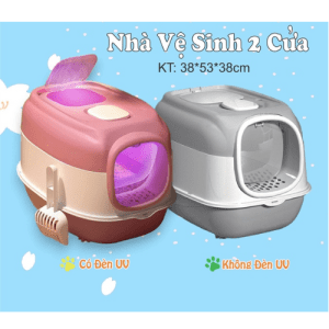 Nhà Vệ Sinh 2 Cửa Không Đèn Cho Mèo