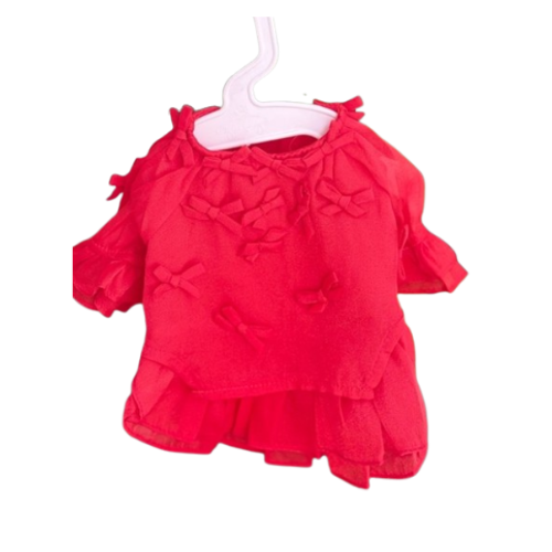 Váy Voan Đính Nơ Đỏ Cho Thú Cưng