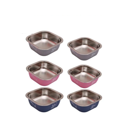 Bát Inox Vuông Hình Xương Cho Chó Mèo