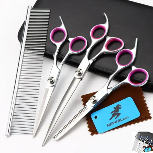 Bộ 3 Kéo Tỉa Lông Chó Mèo (Có Hộp Đựng)