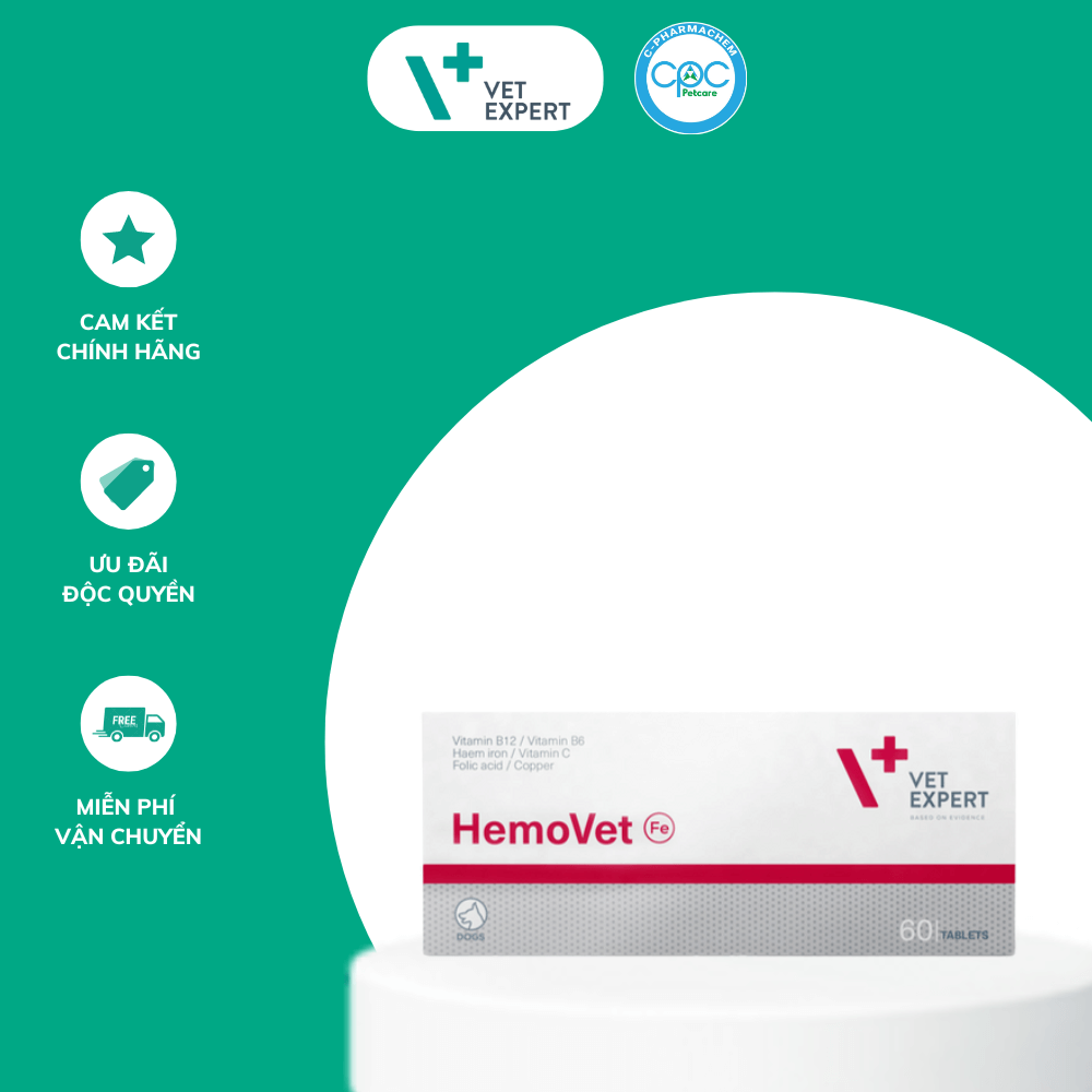 Viên Uống Cho Chó Thiếu Máu HemoVet Vet Expert, Viên Lẻ