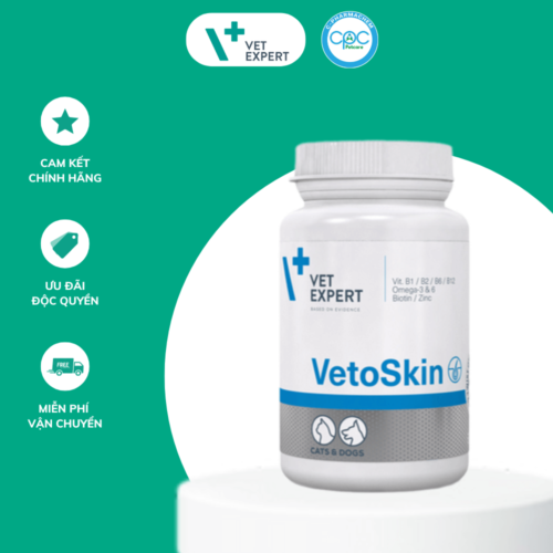 Viên Hỗ Trợ Vấn Đề Về Da Cho Chó Mèo Vet Expert VetoSkin