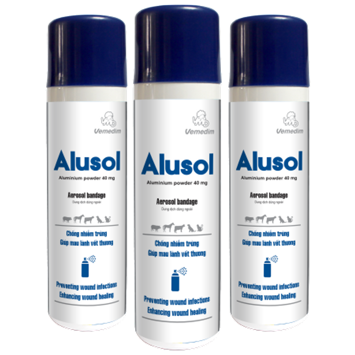 Vemedim Alusol - Xịt Sát Trùng Vết Thương, Giúp Mau Lành Vết Thương Cho Chó Mèo - 150ml
