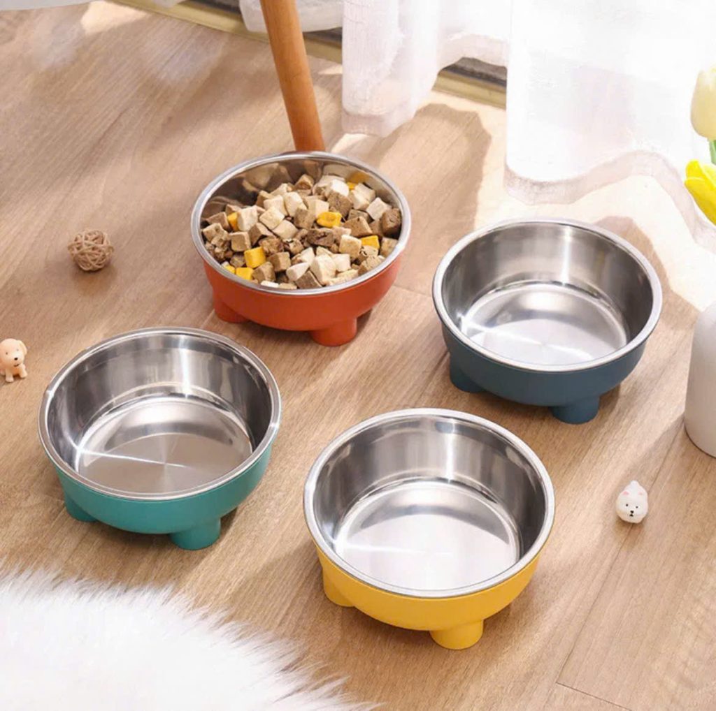 Bát Ăn Đơn Inox Có Đế Cho Chó Mèo