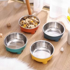 Bát Ăn Đơn Inox Có Đế Cho Chó Mèo