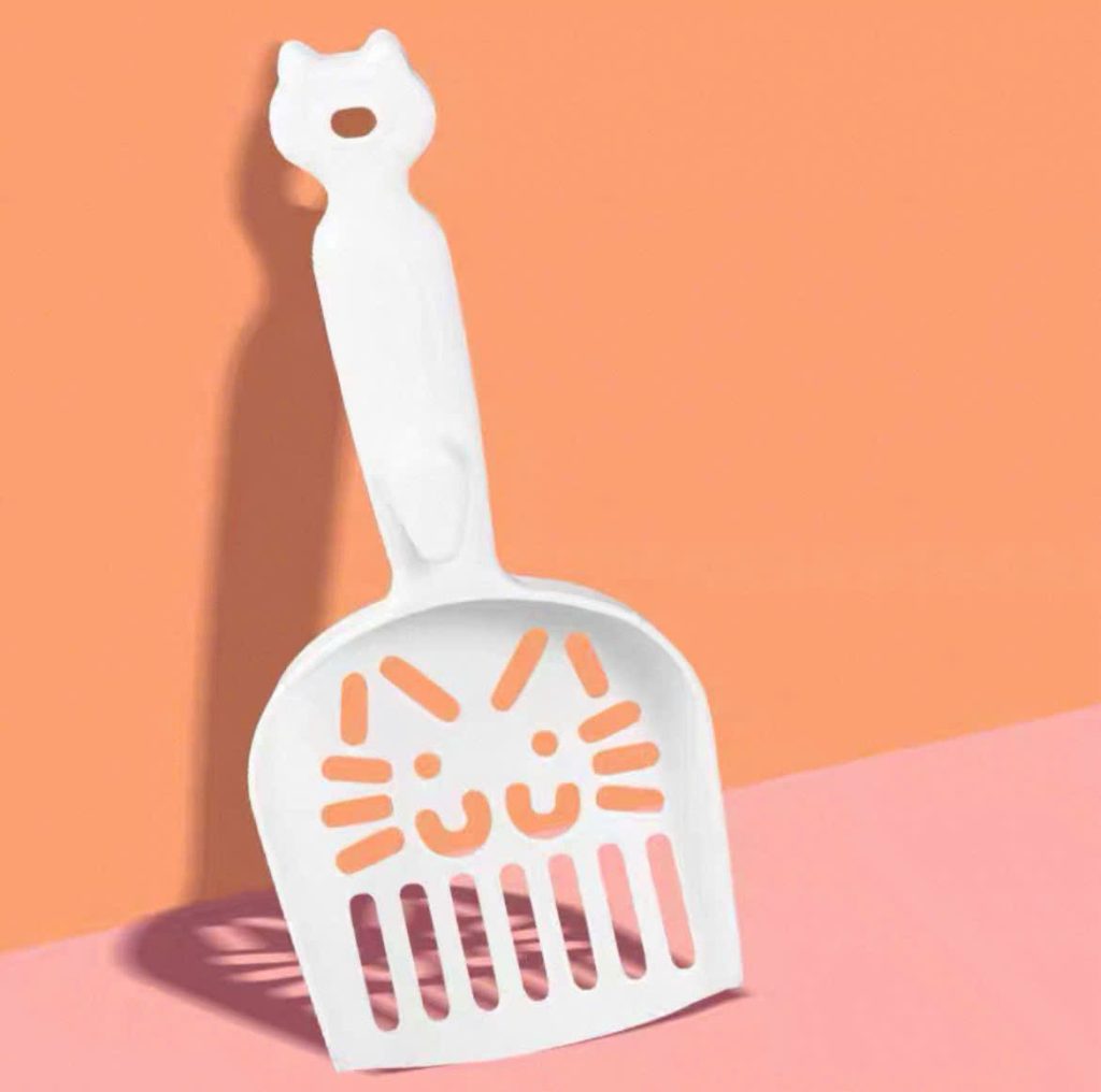 Xẻng Xúc Cát Mặt Mèo Màu Trắng