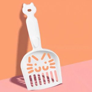 Xẻng Xúc Cát Mặt Mèo Màu Trắng