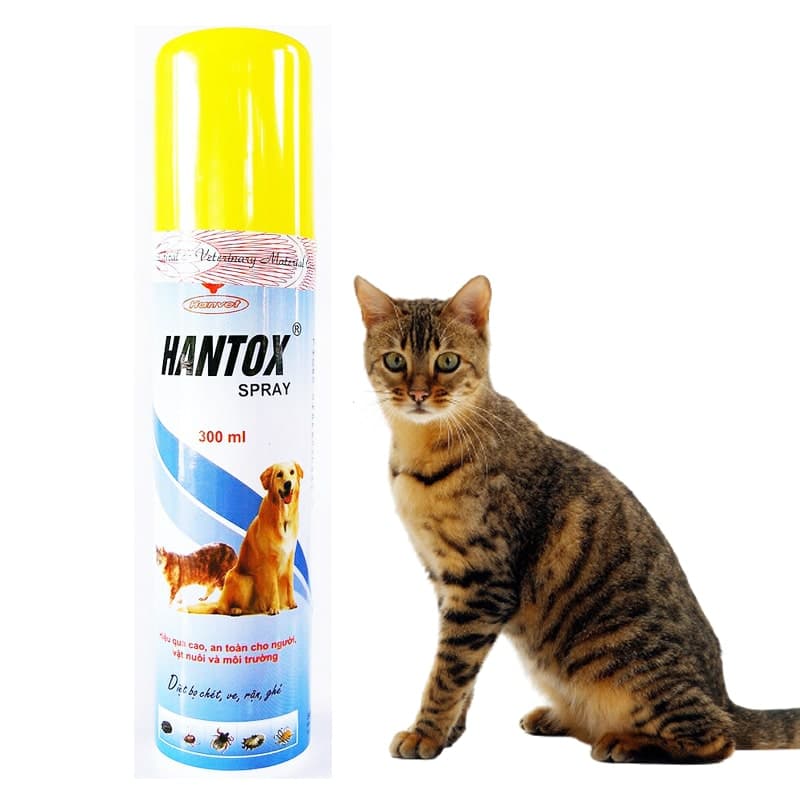 Bình Xịt Trị Ve Trị Bọ Chét, Ve, Chấy, Ghẻ Cho Chó Mèo Hantox Spray 300ml