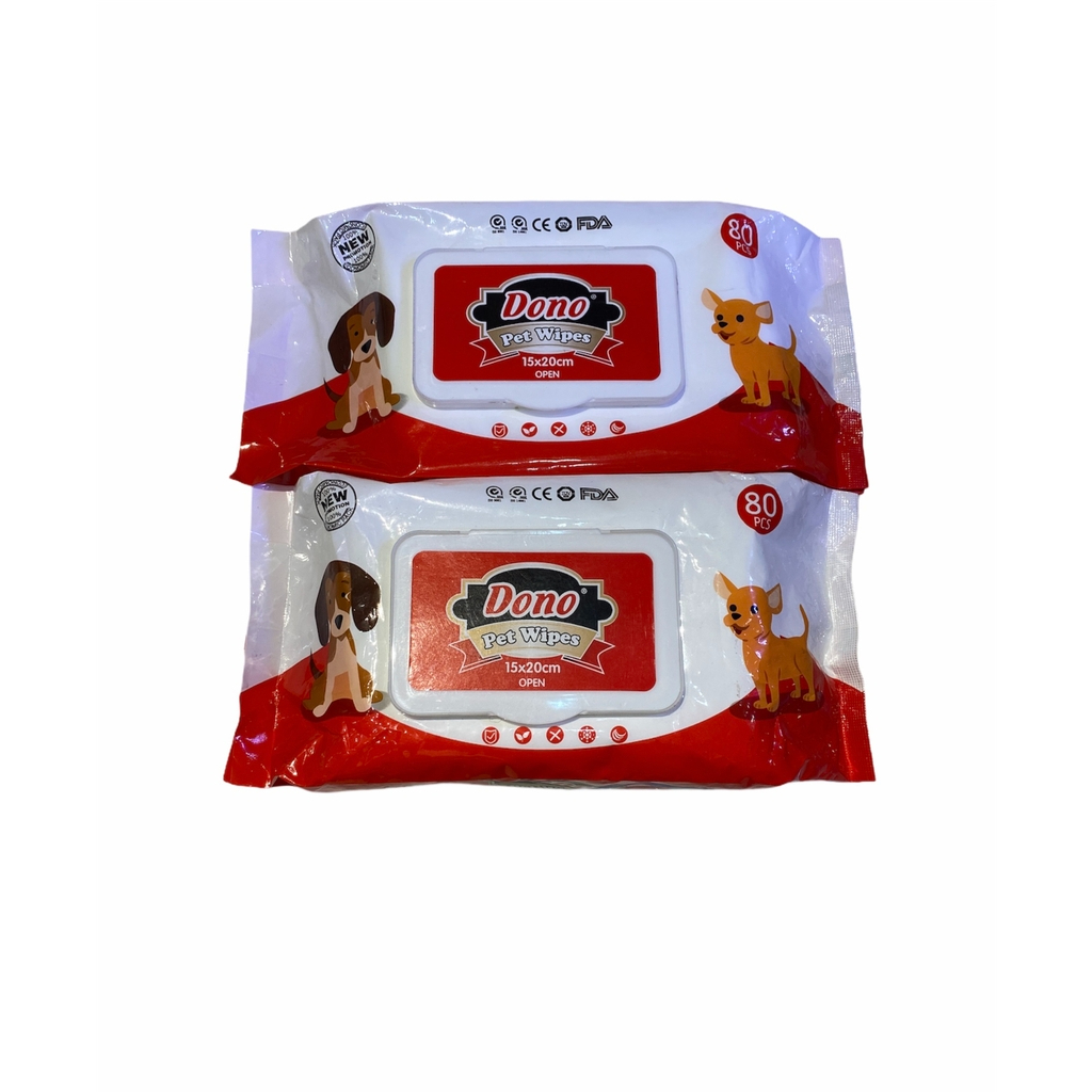 Khăn Giấy Ướt Cho Thú Cưng Chó Mèo DONO Kháng Khuẩn, Không Gây Kích Ứng Da